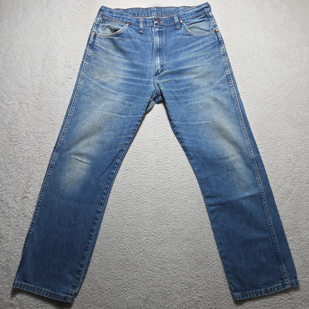Vtg 80s Wrangler 13MWZ Cowboy Cut Jeans Mens 32x30 Made In USA Insane Fade